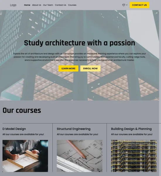 architecture school template preview