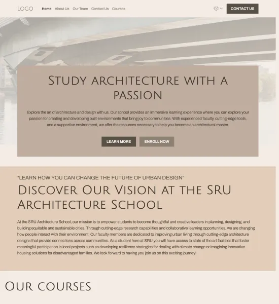 architecture school template preview