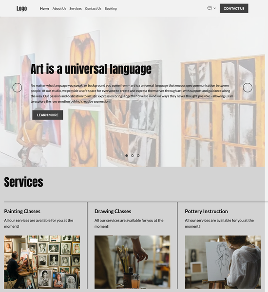 art studio template preview