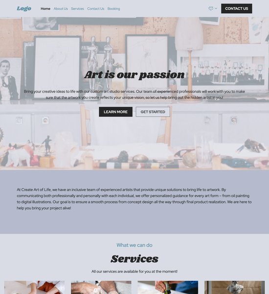 art studio template preview