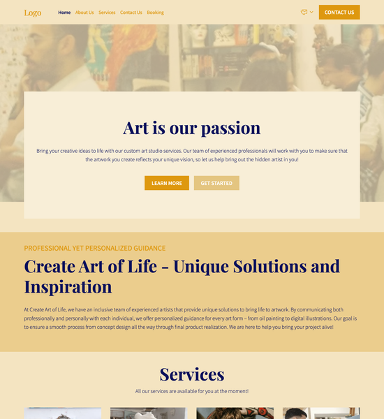 art studio template preview