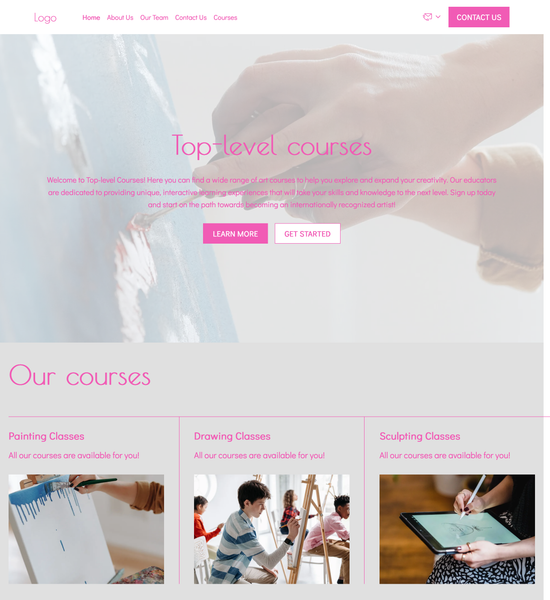 art courses template preview