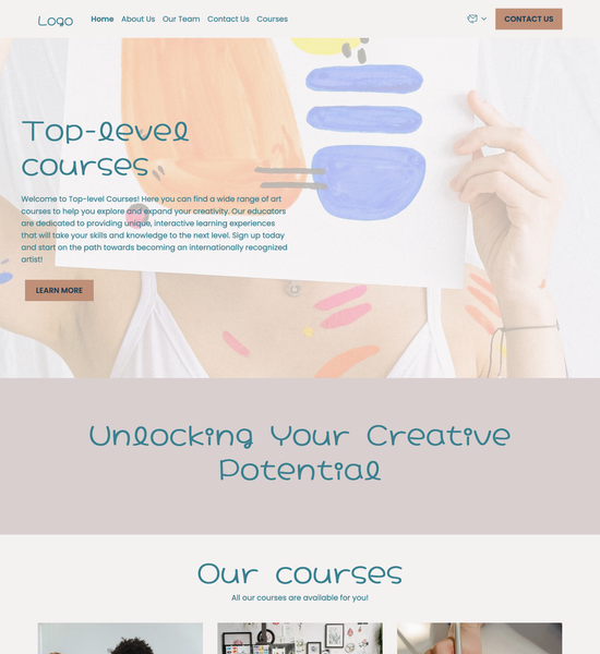 art courses template preview