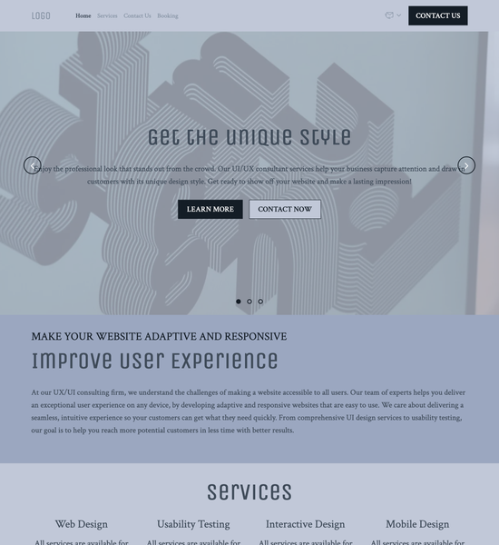 UI/UX consultant template preview