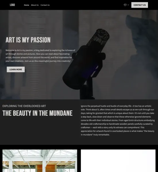 art blog template preview