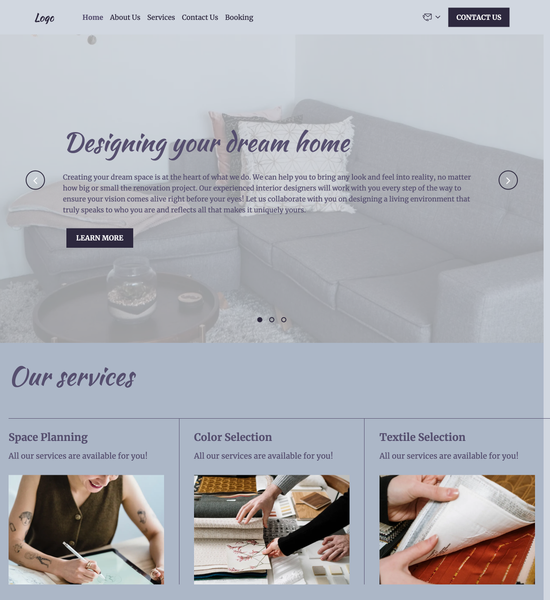 interior design studio template preview