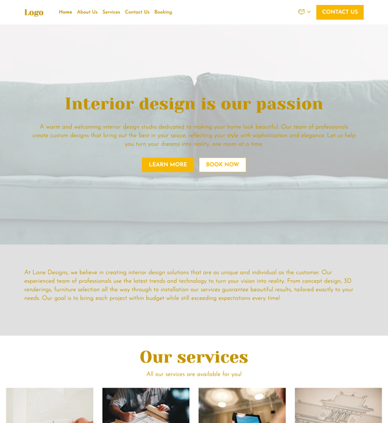 interior design studio template preview