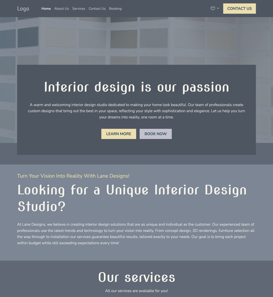 interior design studio template preview