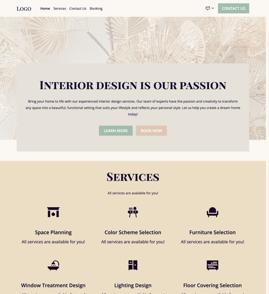 interior designer template preview