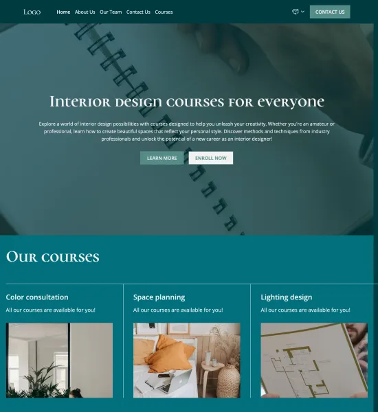 interior design courses template preview