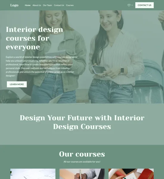 interior design courses template preview