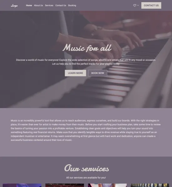 music business template preview