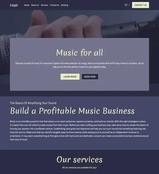 music business template preview