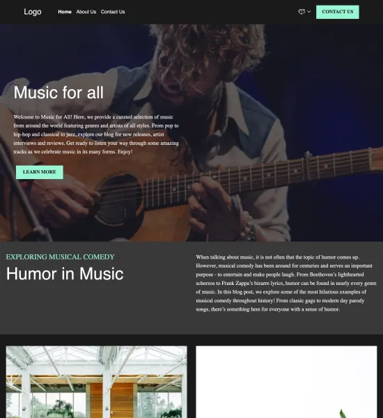 music blog template preview