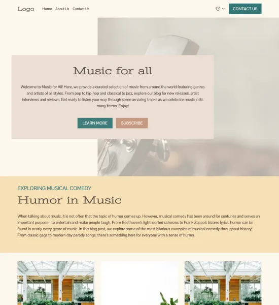 music blog template preview