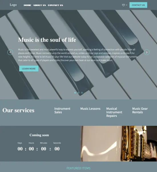 music store template preview