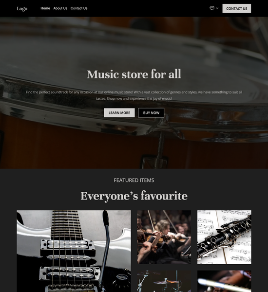 music store template preview