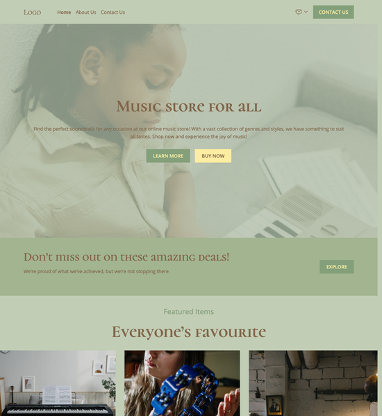 music store template preview