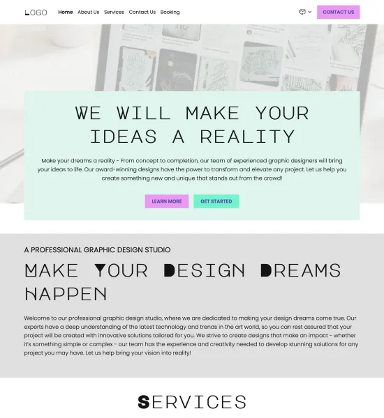 graphic design studio template preview