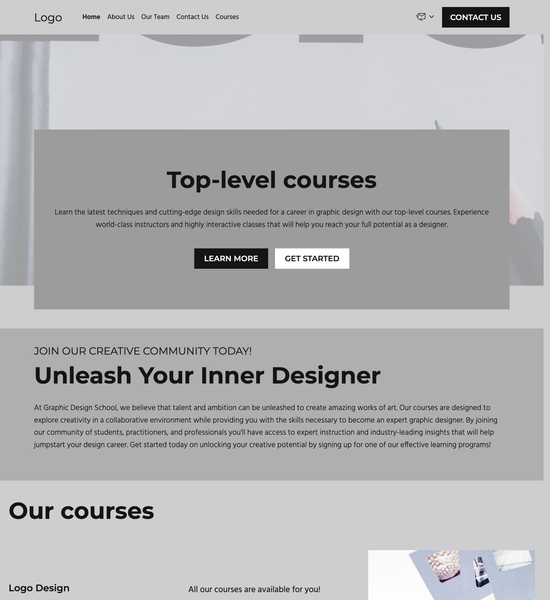 graphic design school template preview