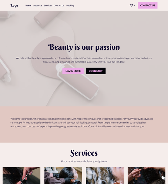 hair salon template preview