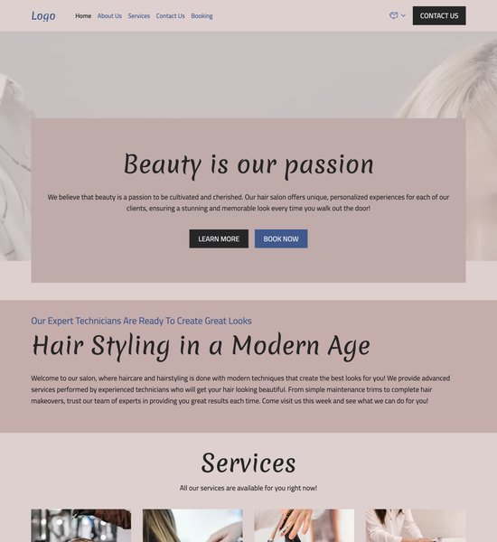 hair salon template preview