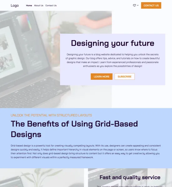 graphic design blog template preview