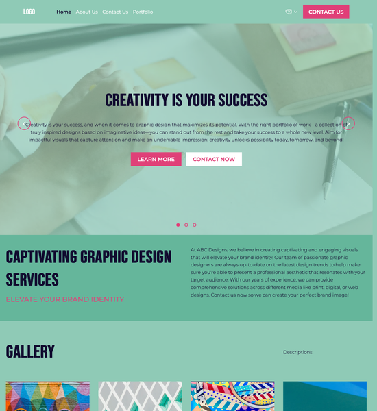 graphic design portfolio template preview