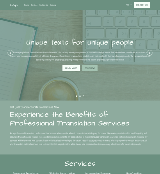 professional translator template preview