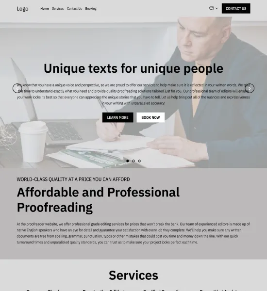 proofreader template preview