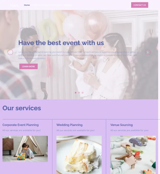 event agency template preview