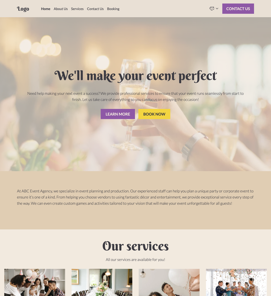 event agency template preview