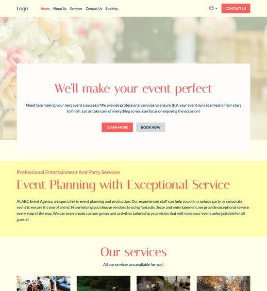 event agency template preview