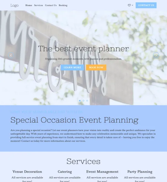 event planner template preview