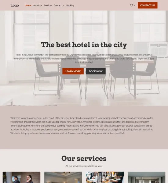 hotel template preview