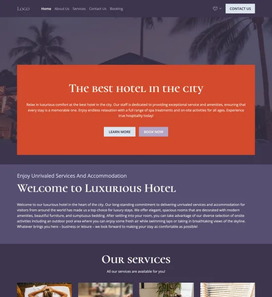 hotel template preview