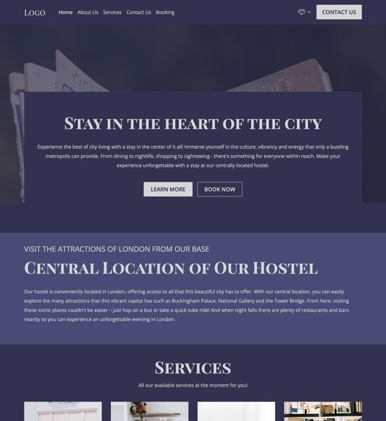 hostel template preview