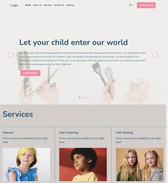 hair salon for kids template preview