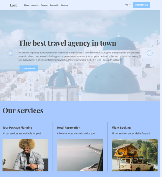 travel agency template preview