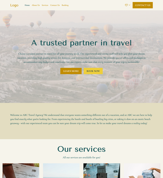 travel agency template preview