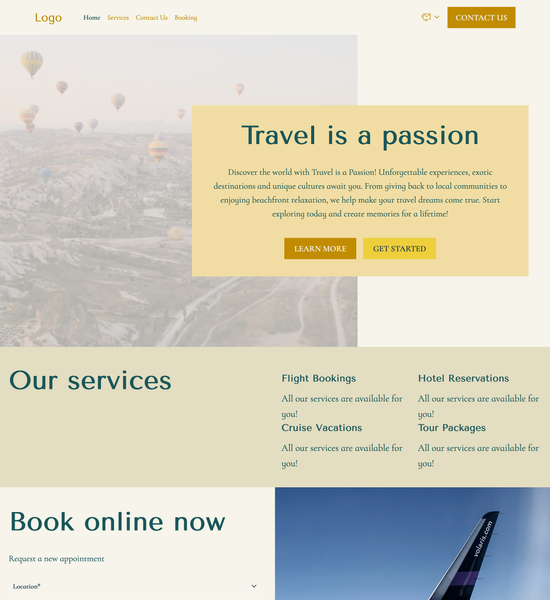 travel agent template preview