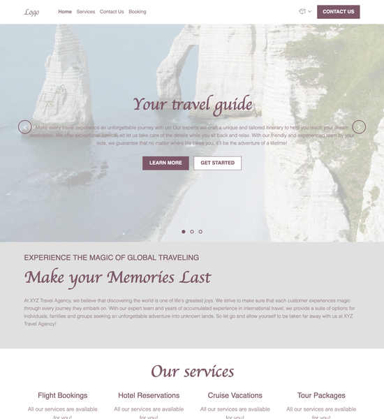 travel agent template preview