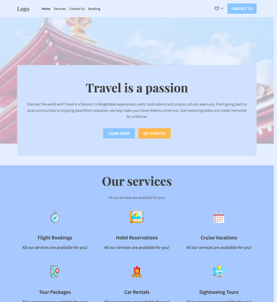 travel agent template preview