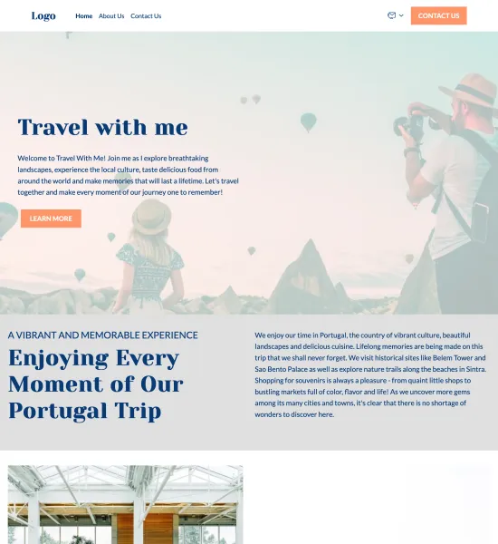 travel blog template preview