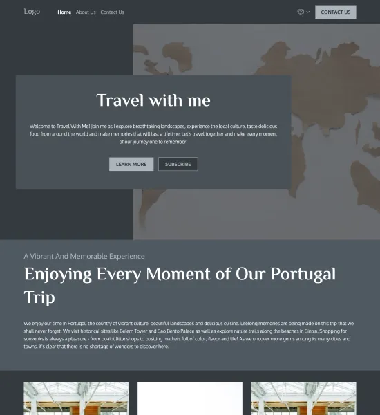 travel blog template preview