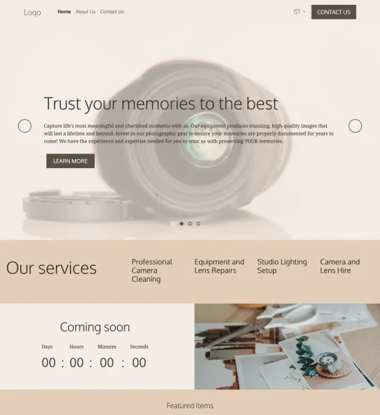 photography equipment store template preview