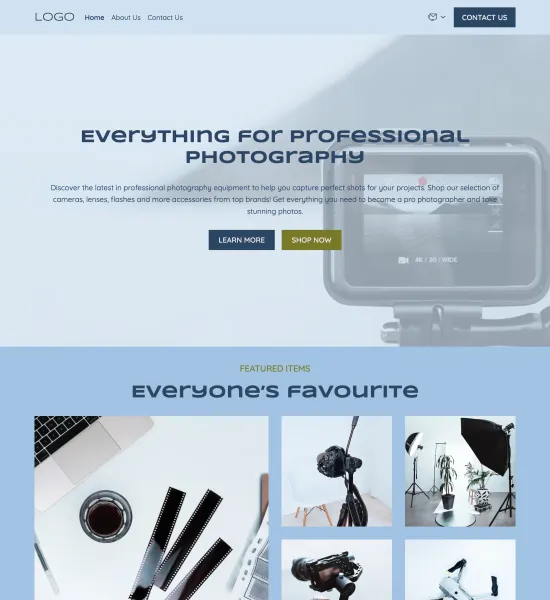 photography equipment store template preview