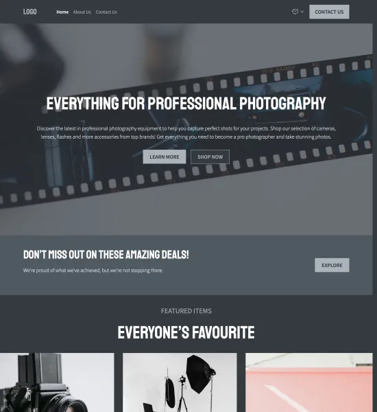 photography equipment store template preview