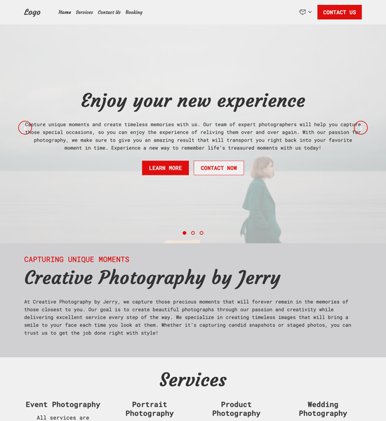 photographer template preview