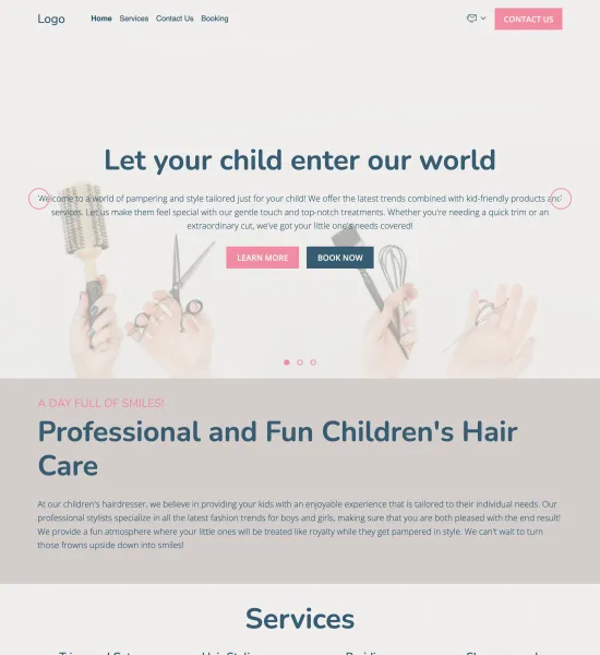 children's hairdresser template preview